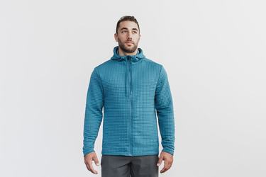 Nobull Quilted Zip-up Men's Jackets Grey Blue | Australia (DX0481)